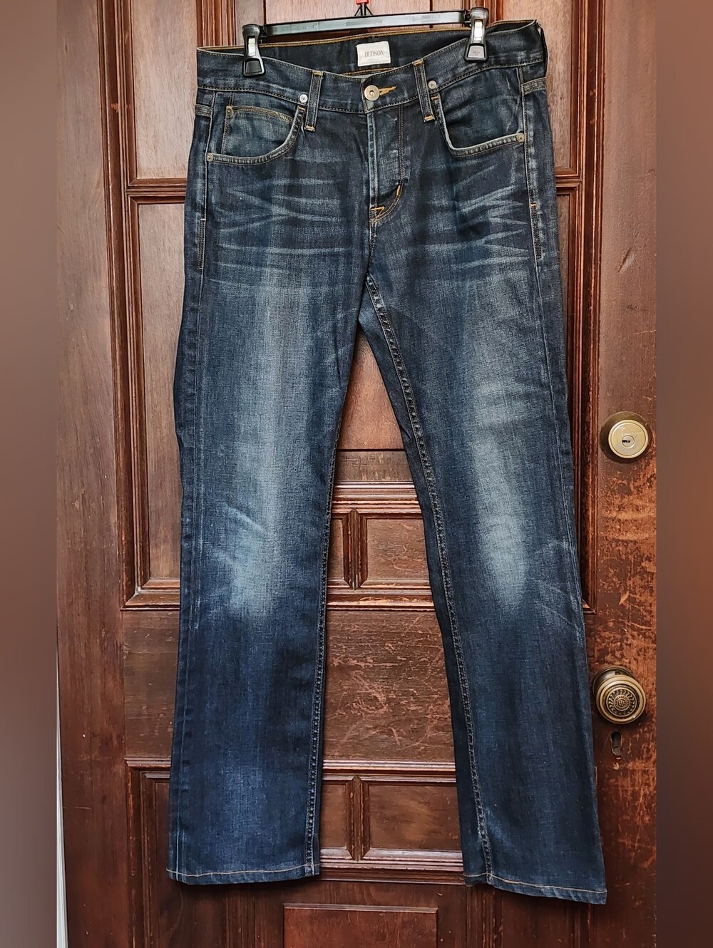 Hudson Byron 5 Pocket Distressed Jeans Dark Wash Atlas -30 X 30